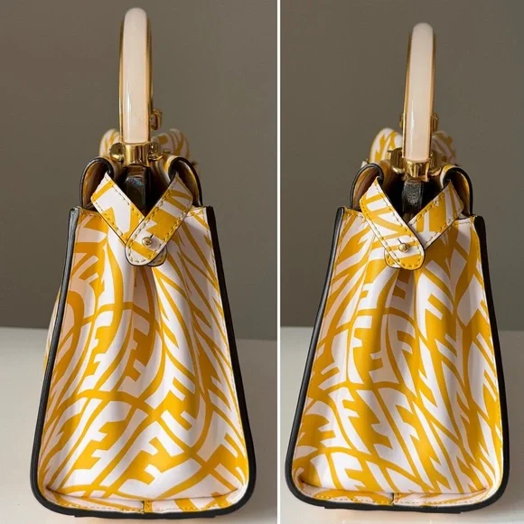 🌼Fendi Peekaboo x Sarah Coleman FF Vertigo - Mini Mimosa/White Gold Hardware - Picture 4 of 16